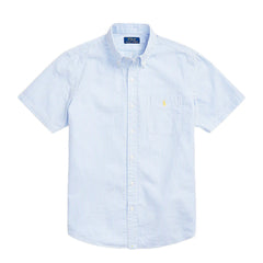 Polo Ralph Lauren Short Sleeve Sport Shirt Custom Blue / White