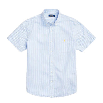 Polo Ralph Lauren Short Sleeve Sport Shirt Custom Blue / White