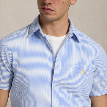 Polo Ralph Lauren Short Sleeve Sport Shirt Custom Blue / White - Parasol Store