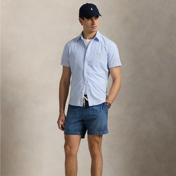 Polo Ralph Lauren Short Sleeve Sport Shirt Custom Blue / White - Parasol Store