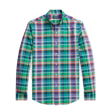Polo Ralph Lauren Slim Fit Check Shirt Green / Purple Multi - Parasol Store