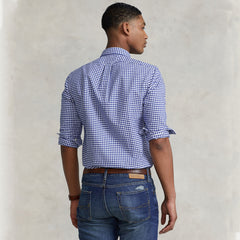 Polo Ralph Lauren Slim Fit Gingham Oxford Shirt Royal / White