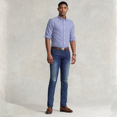Polo Ralph Lauren Slim Fit Gingham Oxford Shirt Royal / White