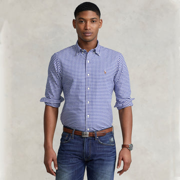 Polo Ralph Lauren Slim Fit Gingham Oxford Shirt Royal / White