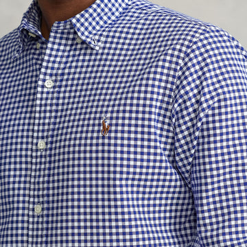 Polo Ralph Lauren Slim Fit Gingham Oxford Shirt Royal / White
