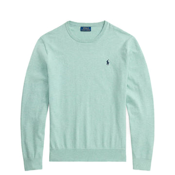Polo Ralph Lauren Slim Fit Textured Cotton Sweater Green Swallow Heather - Parasol Store