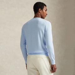 Polo Ralph Lauren Slim Fit Textured Cotton Sweater Office Blue