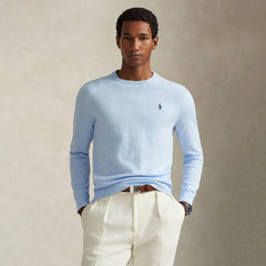 Polo Ralph Lauren Slim Fit Textured Cotton Sweater Office Blue