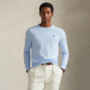Polo Ralph Lauren Slim Fit Textured Cotton Sweater Office Blue