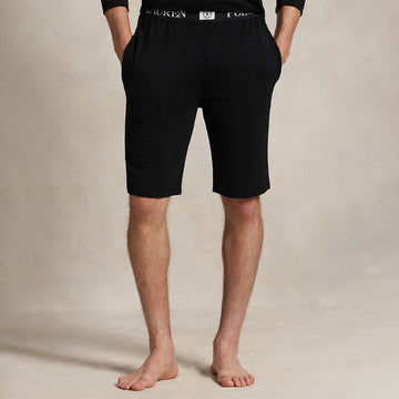 Polo Ralph Lauren Slim French Terry Sleep Short Polo Black - Parasol Store