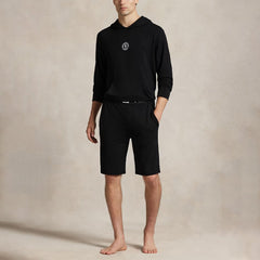 Polo Ralph Lauren Slim French Terry Sleep Short Polo Black - Parasol Store