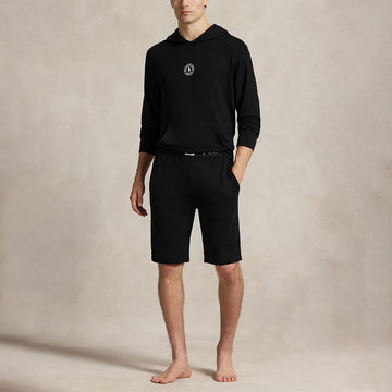 Polo Ralph Lauren Slim French Terry Sleep Short Polo Black - Parasol Store