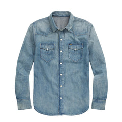 Polo Ralph Lauren Slub Denim Western Shirt RL Western - Parasol Store