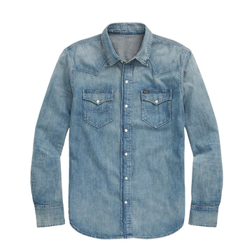 Polo Ralph Lauren Slub Denim Western Shirt RL Western - Parasol Store