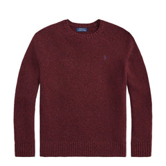 Polo Ralph Lauren Speckled Wool-Blend Crewneck Jumper Aged Wine Donegal