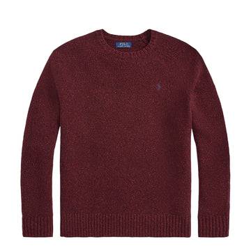Polo Ralph Lauren Speckled Wool-Blend Crewneck Jumper Aged Wine Donegal