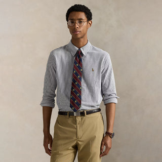Polo Ralph Lauren Striped Knit Oxford Shirt Newport Navy / White