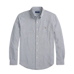 Polo Ralph Lauren Striped Knit Oxford Shirt Newport Navy / White - Parasol Store