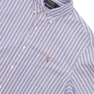 Polo Ralph Lauren Striped Oxford Shirt Blue Pink Multi - Parasol Store