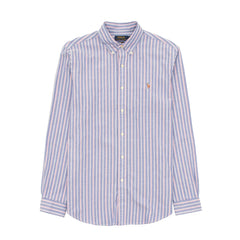Polo Ralph Lauren Striped Oxford Shirt Blue Pink Multi - Parasol Store