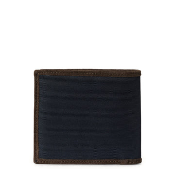 Polo Ralph Lauren Suede-Trim Billfold Wallet Newport Navy / Brown