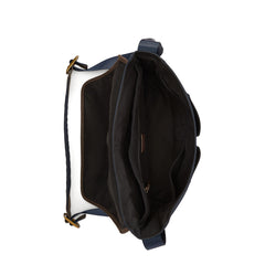 Polo Ralph Lauren Suede-Trim Messenger Bag Newport Navy / Brown