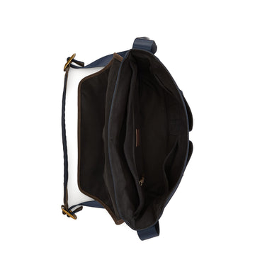 Polo Ralph Lauren Suede-Trim Messenger Bag Newport Navy / Brown