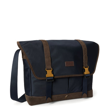 Polo Ralph Lauren Suede-Trim Messenger Bag Newport Navy / Brown