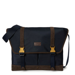 Polo Ralph Lauren Suede-Trim Messenger Bag Newport Navy / Brown