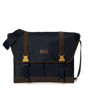 Polo Ralph Lauren Suede-Trim Messenger Bag Newport Navy / Brown