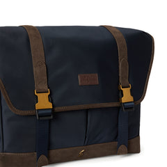 Polo Ralph Lauren Suede-Trim Messenger Bag Newport Navy / Brown