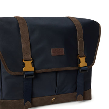 Polo Ralph Lauren Suede-Trim Messenger Bag Newport Navy / Brown