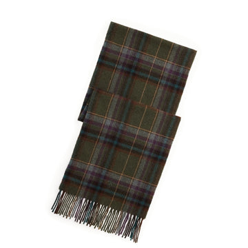 Polo Ralph Lauren Tartan Fringe Wool Scarf Olive