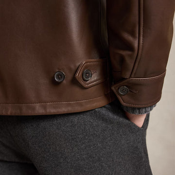 Polo Ralph Lauren The Bayville Leather Jacket Bison Brown