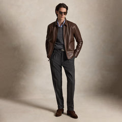 Polo Ralph Lauren The Bayville Leather Jacket Bison Brown