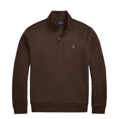 Polo Ralph Lauren Double-Knit Mesh Quarter-Zip Pullover Nutmeg Brown - Parasol Store