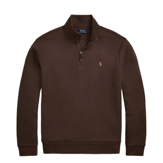 Polo Ralph Lauren Double-Knit Mesh Quarter-Zip Pullover Nutmeg Brown