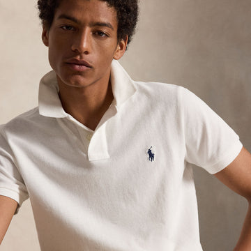 Polo Ralph Lauren The Iconic Custom Slim Fit Mesh Polo White