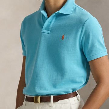 Polo Ralph Lauren The Iconic Mesh Polo Shirt Blue Lagoon - Parasol Store