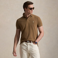 Polo Ralph Lauren The Iconic Mesh Polo Shirt RL Brown - Parasol Store