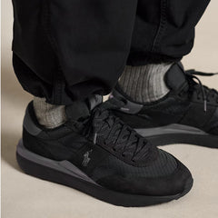 Polo Ralph Lauren Train 89 Nubuck & Oxford Trainer Black / Grey - Parasol Store