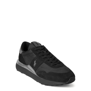 Polo Ralph Lauren Train 89 Nubuck & Oxford Trainer Black / Grey - Parasol Store