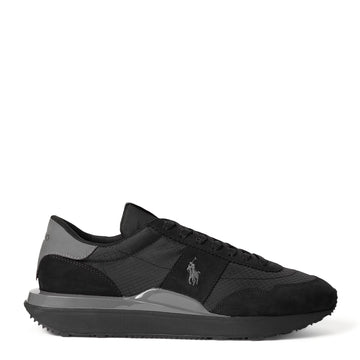 Polo Ralph Lauren Train 89 Nubuck & Oxford Trainer Black / Grey - Parasol Store