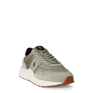 Polo Ralph Lauren Train 89 Suede Paneled Sneaker Earth Grey