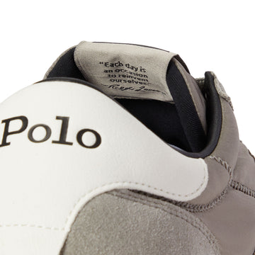 Polo Ralph Lauren Train 89 Suede Paneled Sneaker Earth Grey