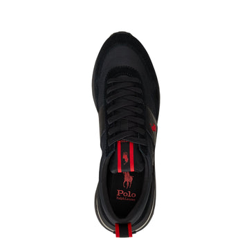 Polo Ralph Lauren Train 89 Suede & Oxford Sneaker Triple Black / Red Pp