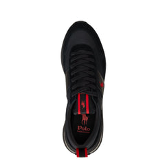 Polo Ralph Lauren Train 89 Suede & Oxford Sneaker Triple Black / Red Pp