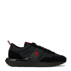 Polo Ralph Lauren Train 89 Suede & Oxford Sneaker Triple Black / Red Pp