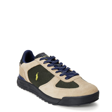 Polo Ralph Lauren Varick Suede Paneled Sneaker Estate Olive Multi
