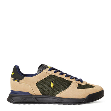 Polo Ralph Lauren Varick Suede Paneled Sneaker Estate Olive Multi